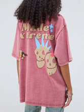 Lustiges T-Shirt mit Cartoon-Schaumdruck